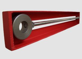 Industrial conveyor pulley tensioning device designed for reliable alignment and high-load mechanical take-up systems