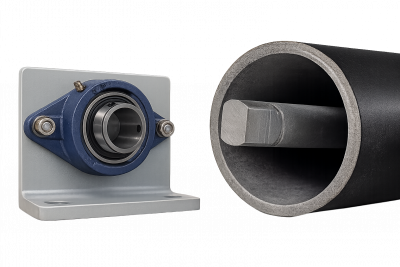 Self-aligning tracking idler designed to automatically correct belt misalignment