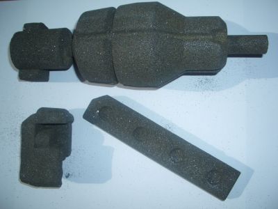 Selection of different custom-shaped sand-casting cooling cores manufactured from high-performance silicon carbide compound