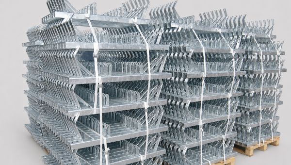 High volume stock of 3-part upper belt stations for industrial conveyor systems ready for quick delivery