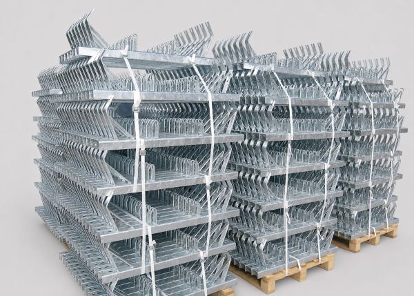 High volume stock of 3-part upper belt stations for industrial conveyor systems ready for quick delivery