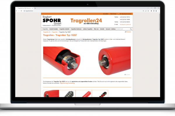 Internetseite auf Laptop