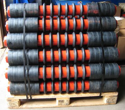 Rücklaufrollen mit Gummiringen