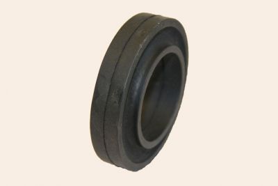 Black rubber impact disc segment designed for cushioning heavy material drops and protecting conveyor idlers at feeding points
